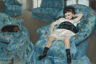 'Little Girl in a Blue Armchair' by Mary Cassatt (1844-1926), 1878