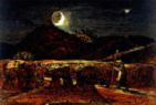 'Cornfield by Moonlight' by Samuel Palmer, 1830