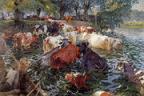 'Cows Crossing the Lys' by Emile Claus, 1899