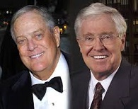 Koch Brothers Charles G. Koch (1935-) and David H. Koch (1940-2019)