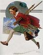 'Girl Running with Wet Canvas' by Norman Rockwell (1894-1978), 1930