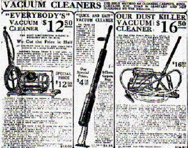 Sears manual vacuum cleaners, 1909-17