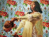 'Fake Official Portrait of First Lady Michelle Obama' by Kehinde Wiley (1977-), 2018