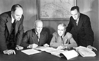 Texas Instruments Founders John Erik Jonsson (1905-95), Henry Bates Peacock, Eugene McDermott (1899-1973), and Cecil Howard Green (1900-2003)